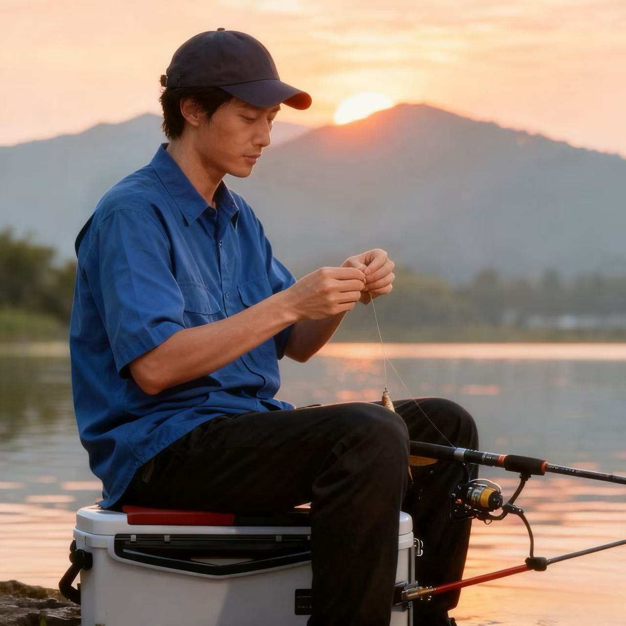 Men's quick-drying fishing shirt, outdoor sun protection, breathable, mosquito-proof loose fishing jacket, factory wholesale, customization supported details Picture