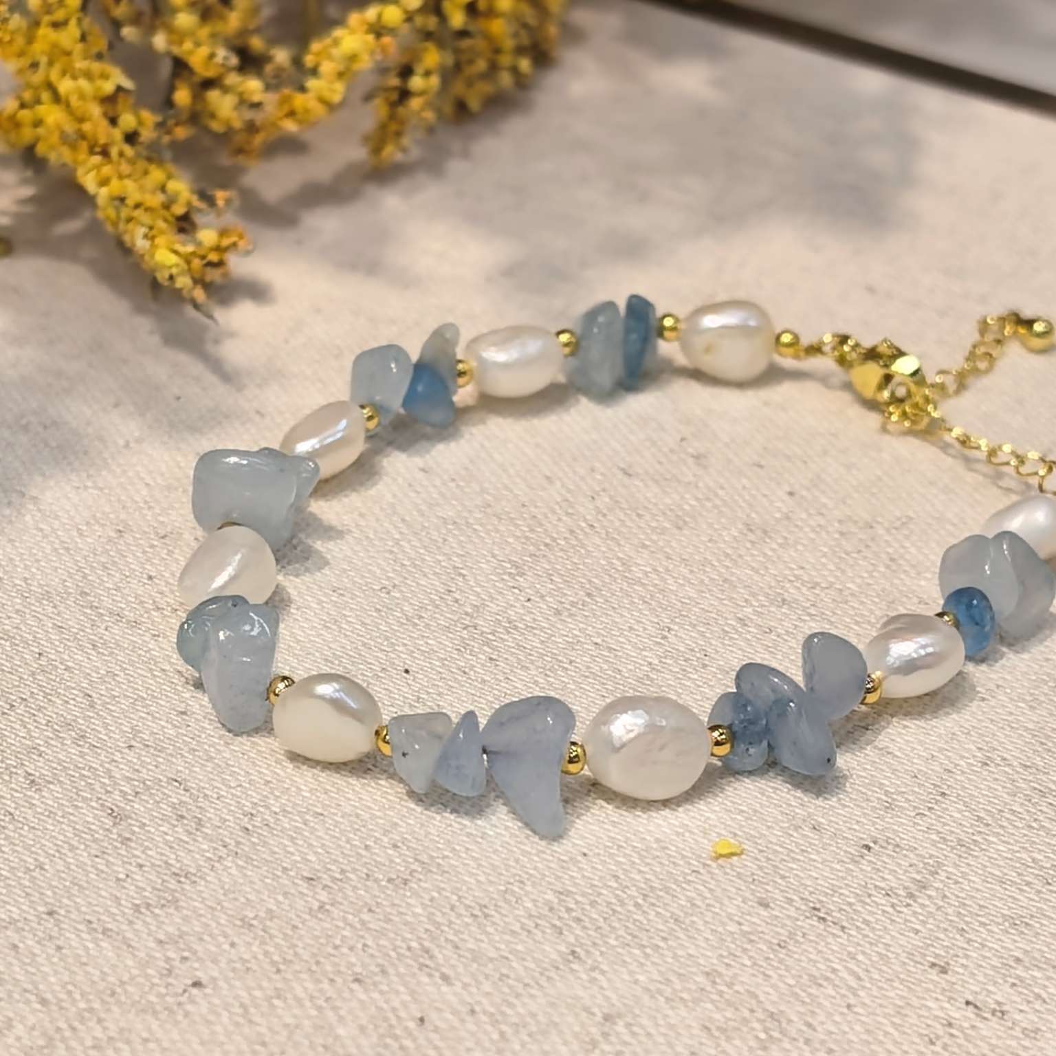 东大门新款彩色石贝壳水晶珍珠手链时尚百搭少女手饰组合详情图6