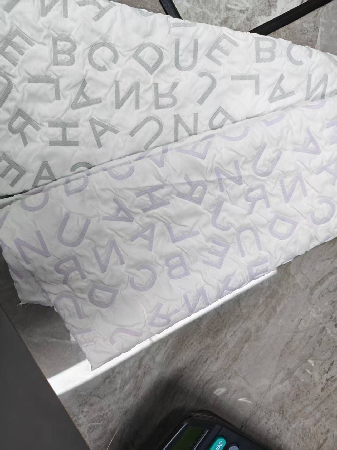 English letter pattern bubble fabric composite fabric for clothing, accessories, pet supplies, bags and accessories Specification image