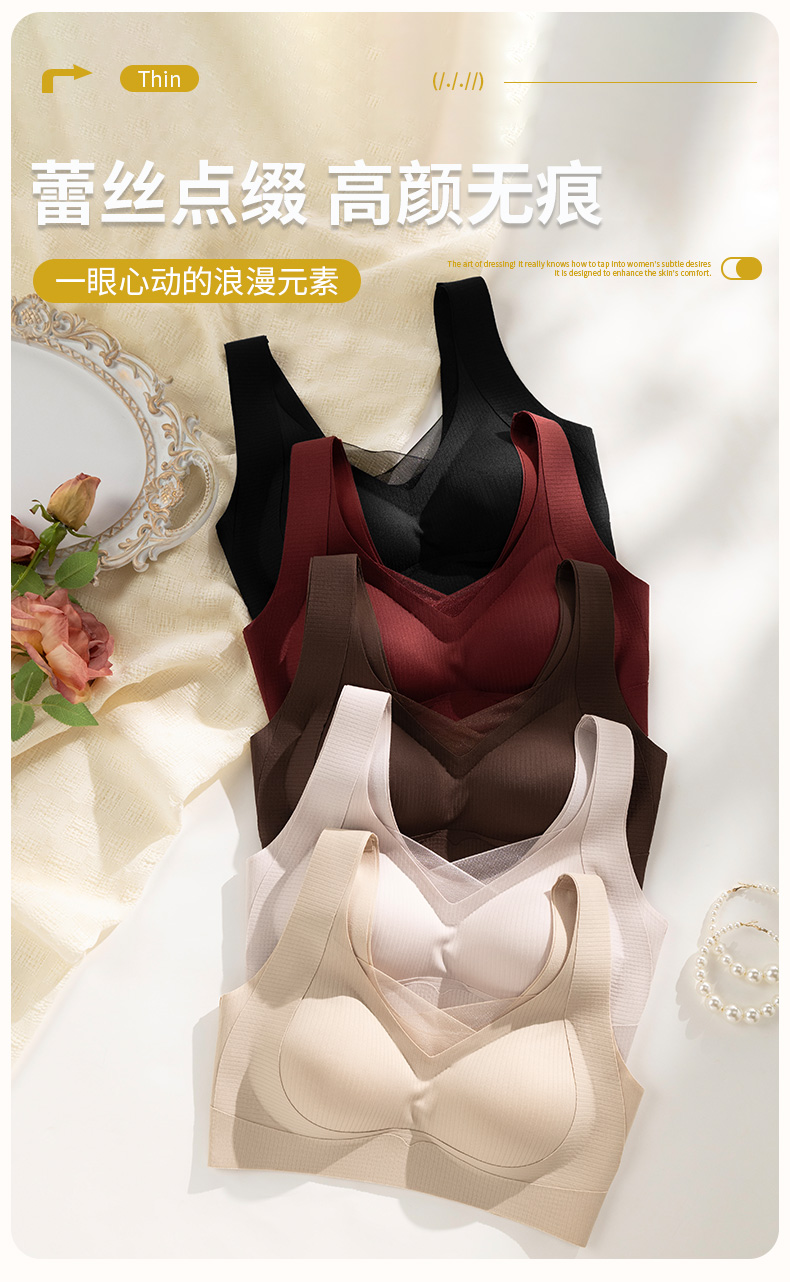 Comfortable and breathable women's lingerie, soft and wrinkle-free, thin and sexy lace lingerie set, new summer collection for women detail image 1