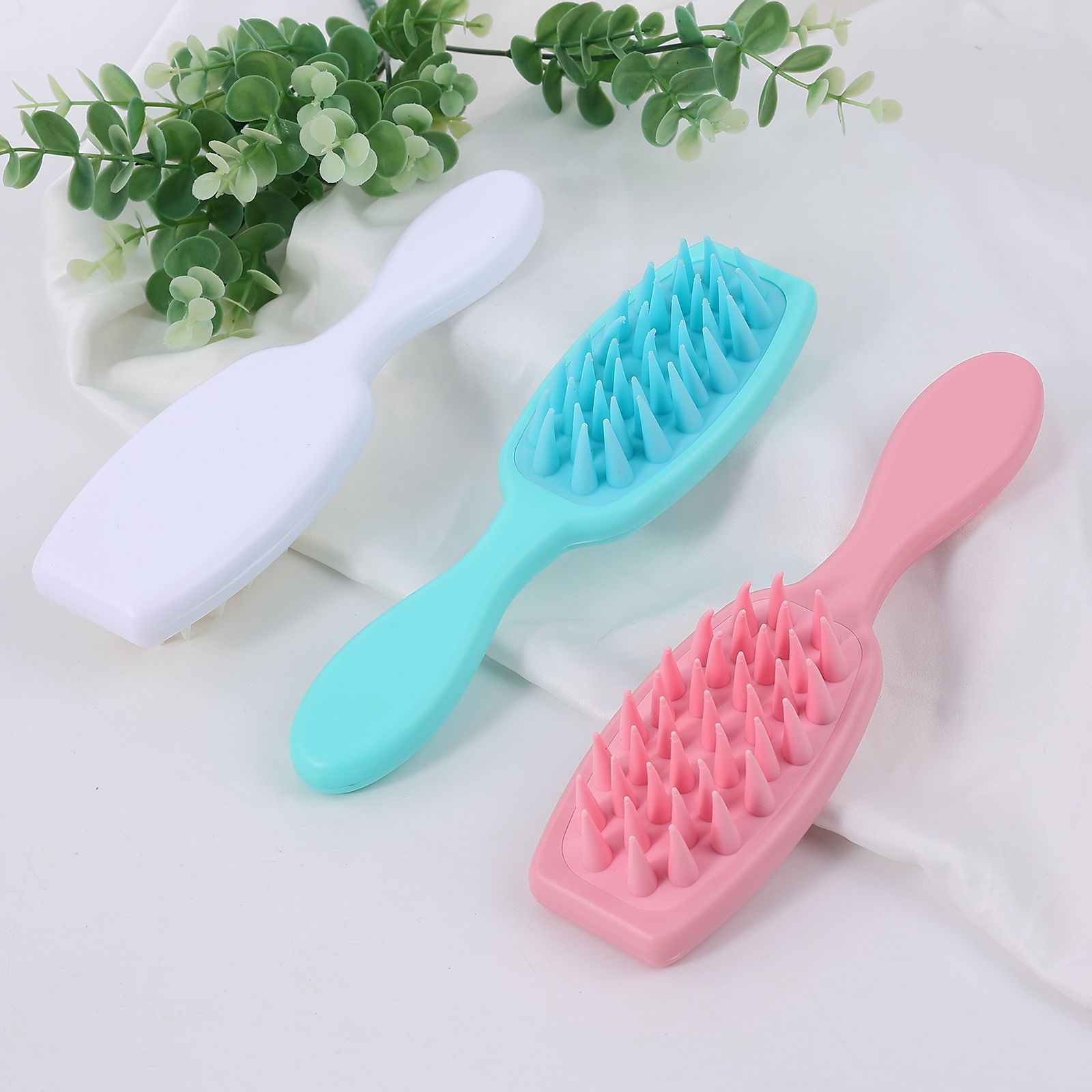 Hent&scalp peinado relajante asa larga peinado de champú con dientes de goma suave cepillo de baño para mascotas peinado de champú con dientes suaves peinado de masaje