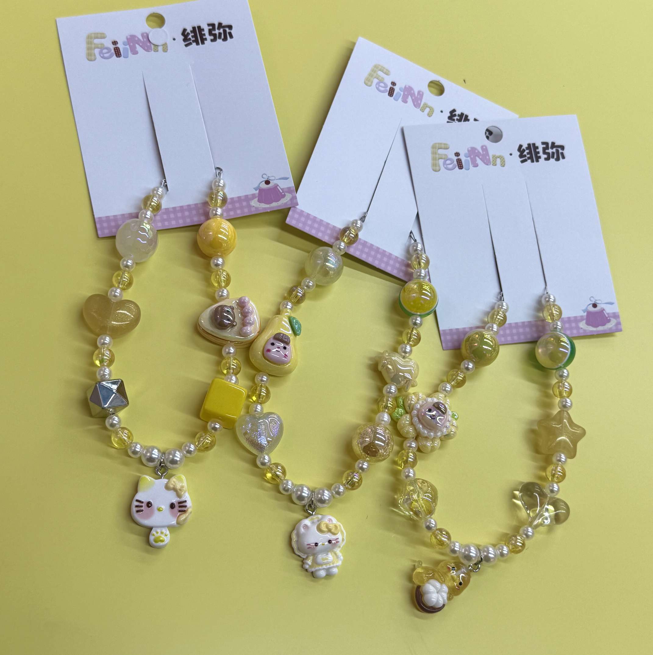 甜美可爱宠物项链手工串珠卡通猫咪卡通项圈狗狗颈链颈圈饰品