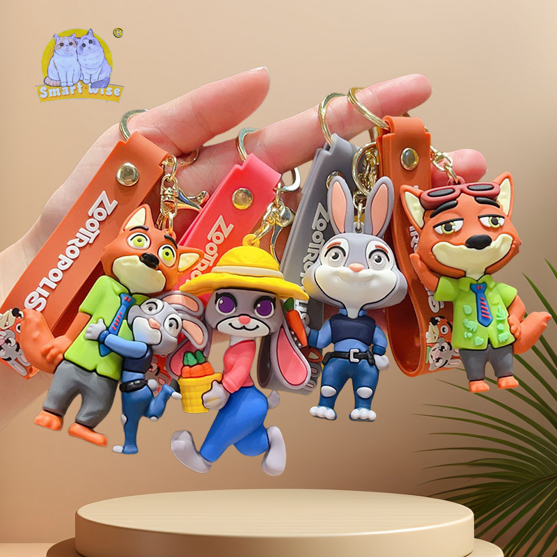 卡通疯狂动物城钥匙扣挂件可爱朱迪尼克狐钥匙链男女包包小饰品详情图2