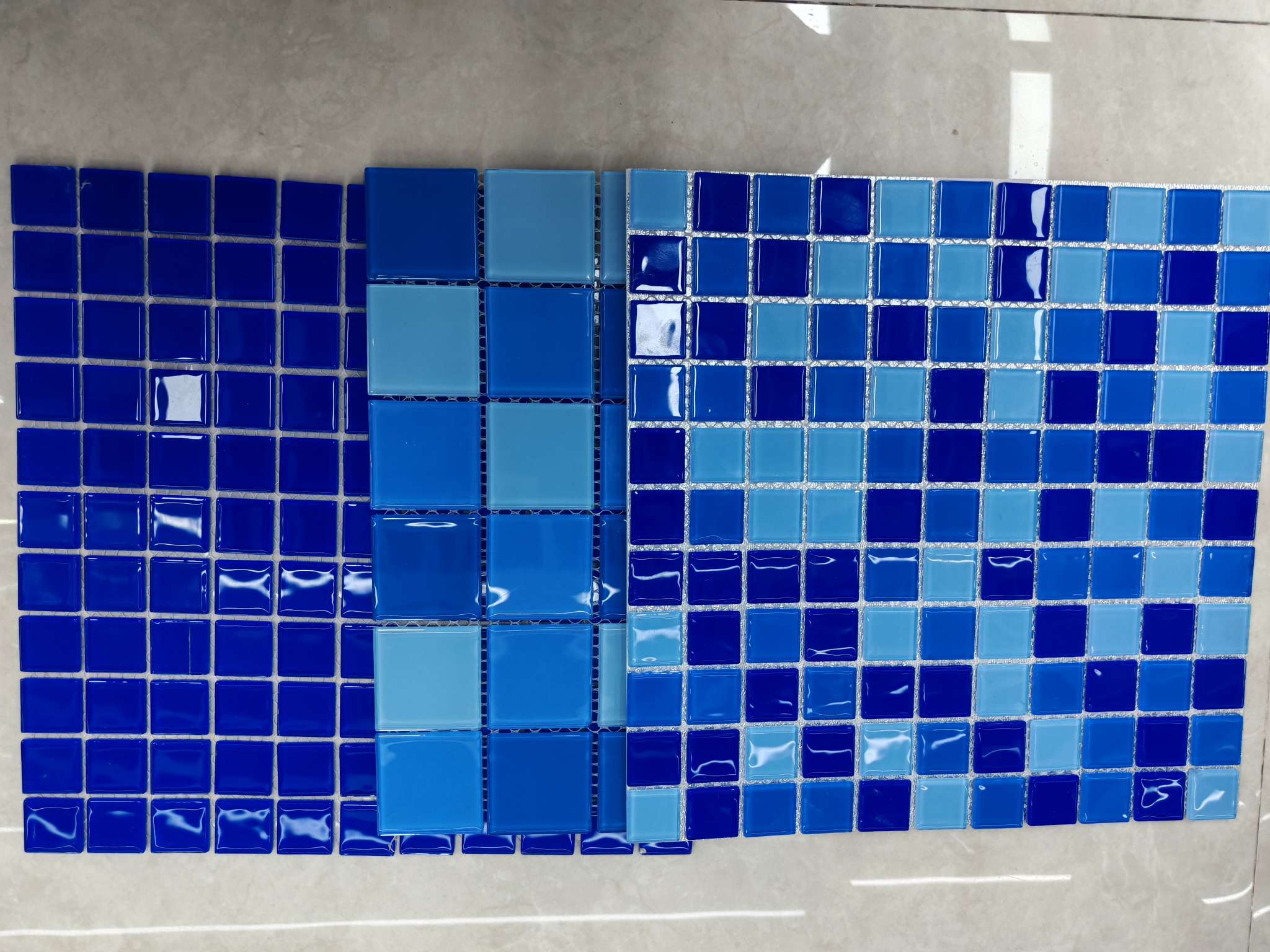 Crystal glass blue Mosaic, swimming pool Mosaic detail image 2