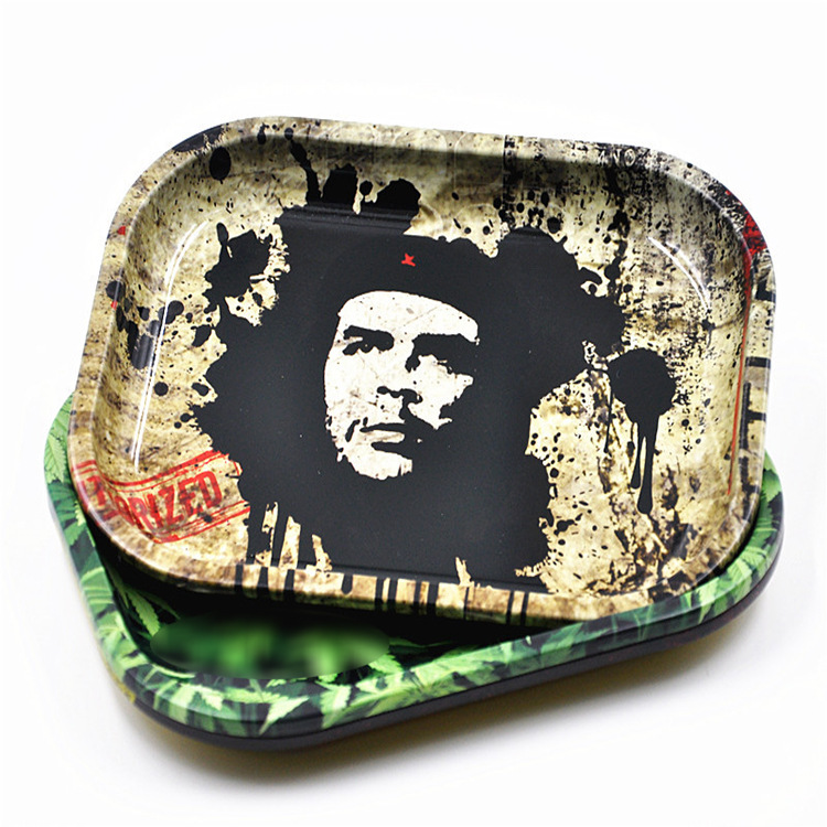 外贸热卖 骷髅头马口铁卷烟盘 rolling tray手卷烟盘现货批发详情6