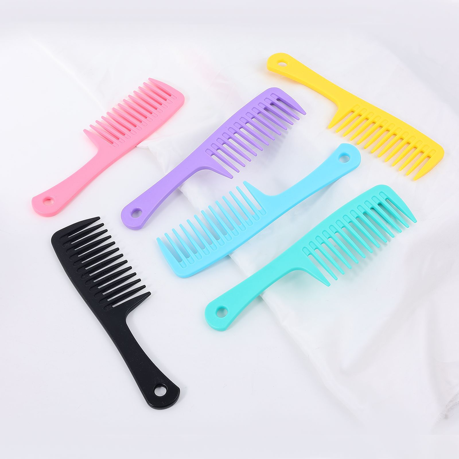 Baihe Colorful Large Knife portable hair and hairdressing comb for both men and women, coarse tooth head comb, plastic flat comb Specification image