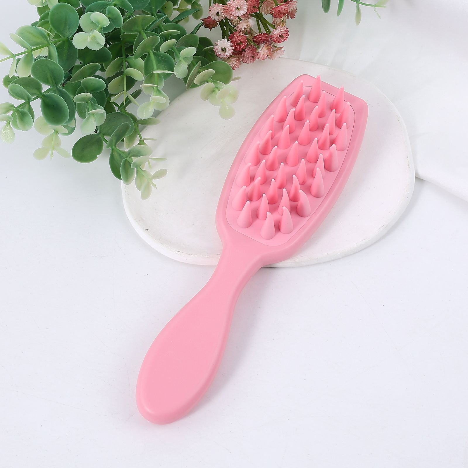 Baihe Scalp Relaxation Comb, long handle soft rubber teeth shampoo comb, pet bathing brush, soft teeth shampoo and massage comb Application Scenario