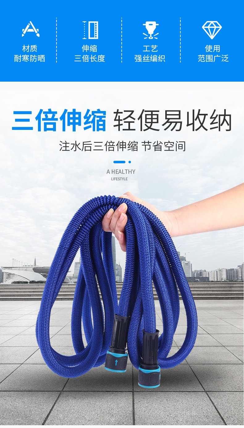 High-pressure car wash water gun water pipe, TPE magic telescopic water pipe, garden watering flower connection faucet water pipe hose pic 2