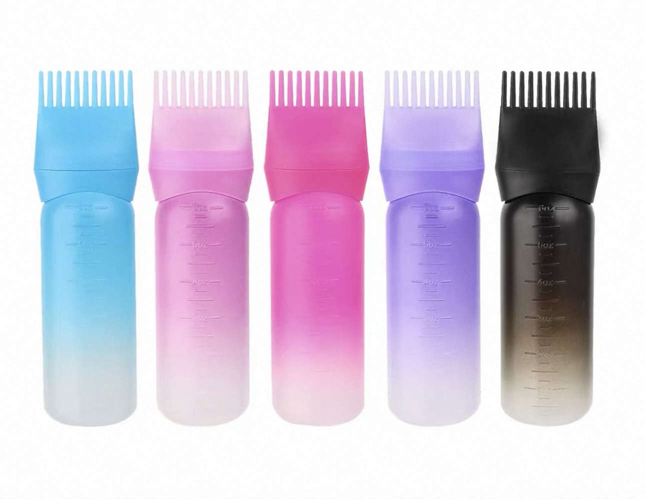 160MLM matte gradient dry cleaning bottle, hair dye bottle, oiling bottle, ointment bottle, toothed hair dye bottle Specification image