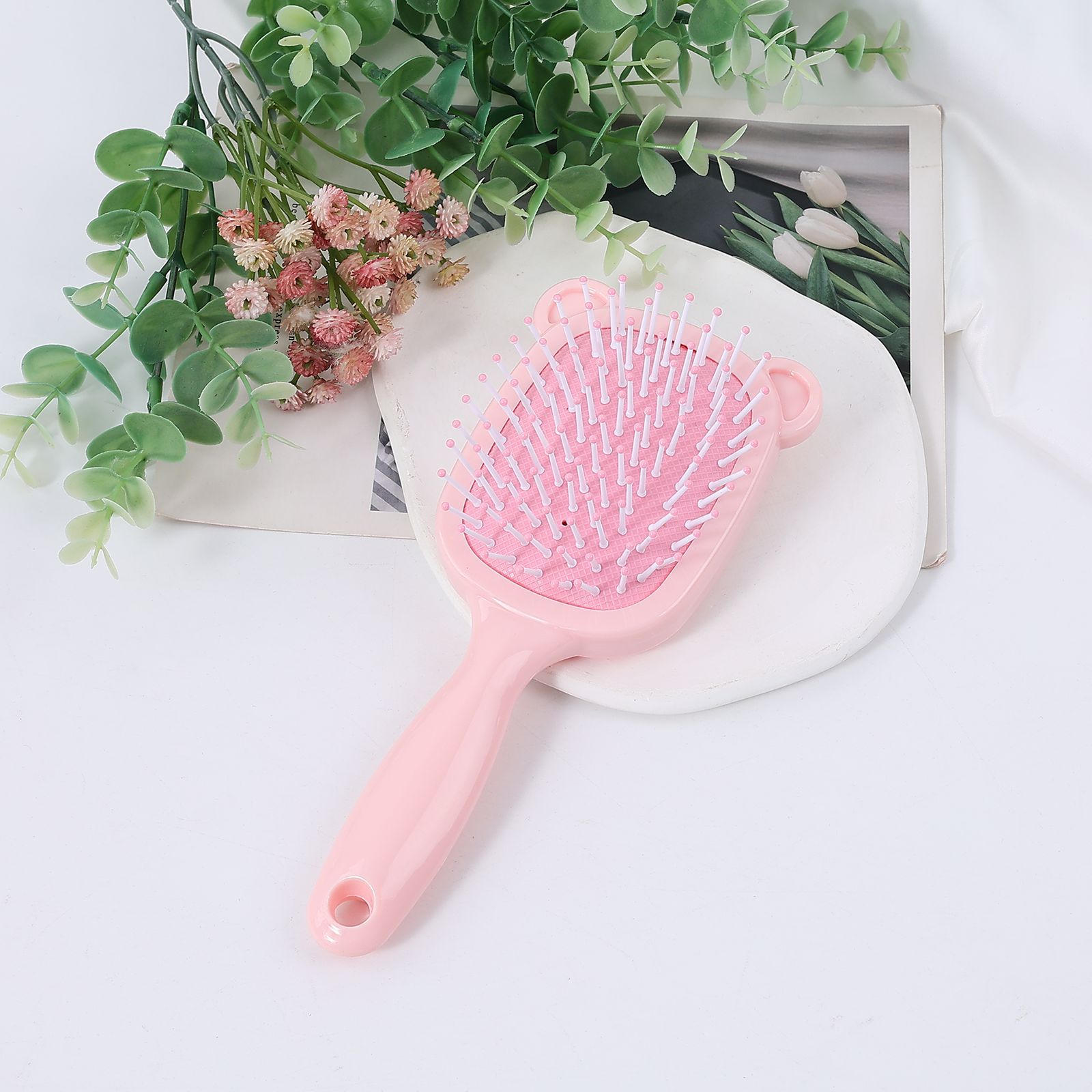 Baihe's new macaron-colored air cushion comb, cute bear hair massage comb, and home girl meridian massage airbag comb Item Picture