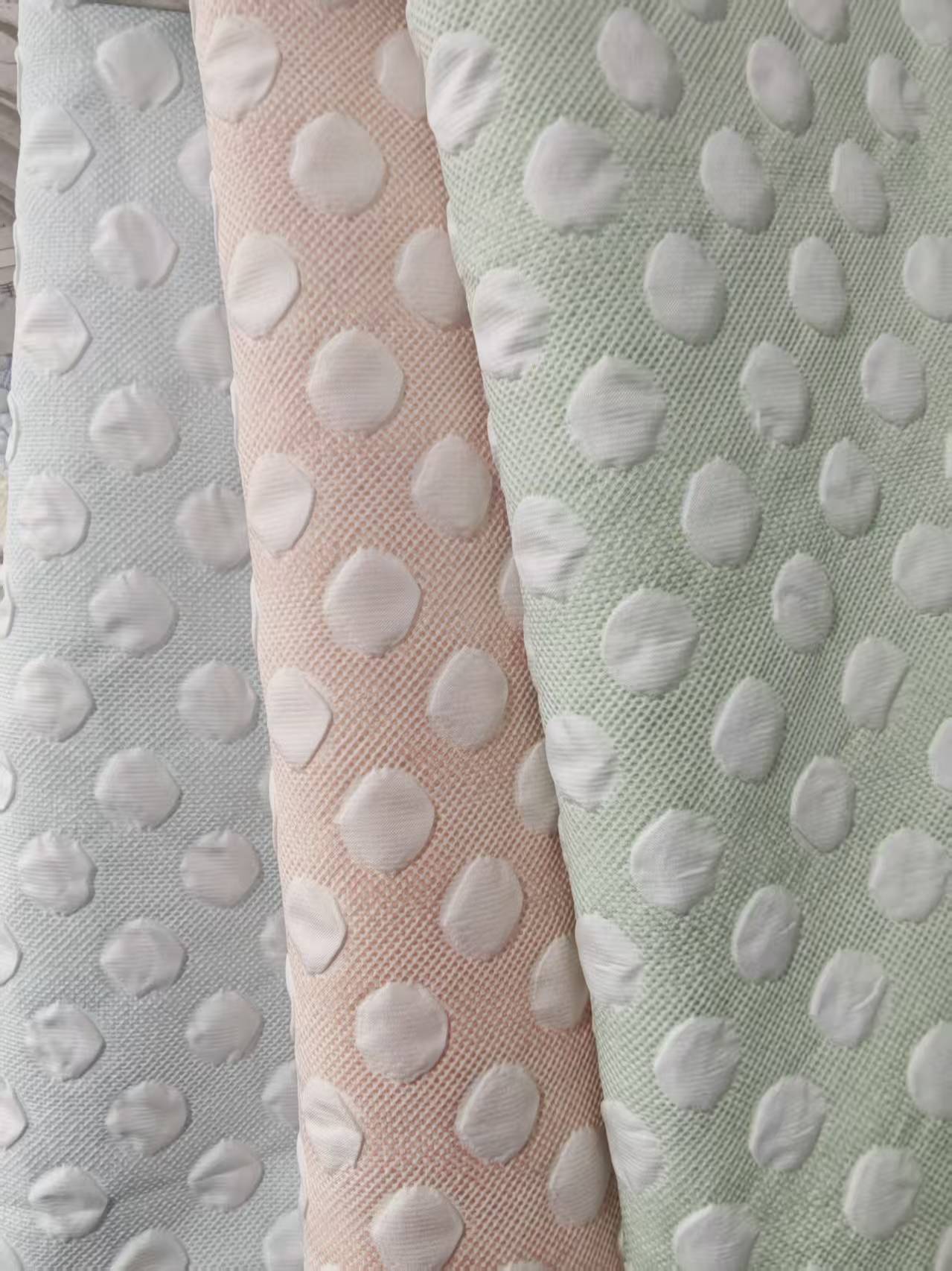 Polka dot patterned bubble fabric composite fabric for clothing, accessories, pet supplies, bags and accessories details Picture