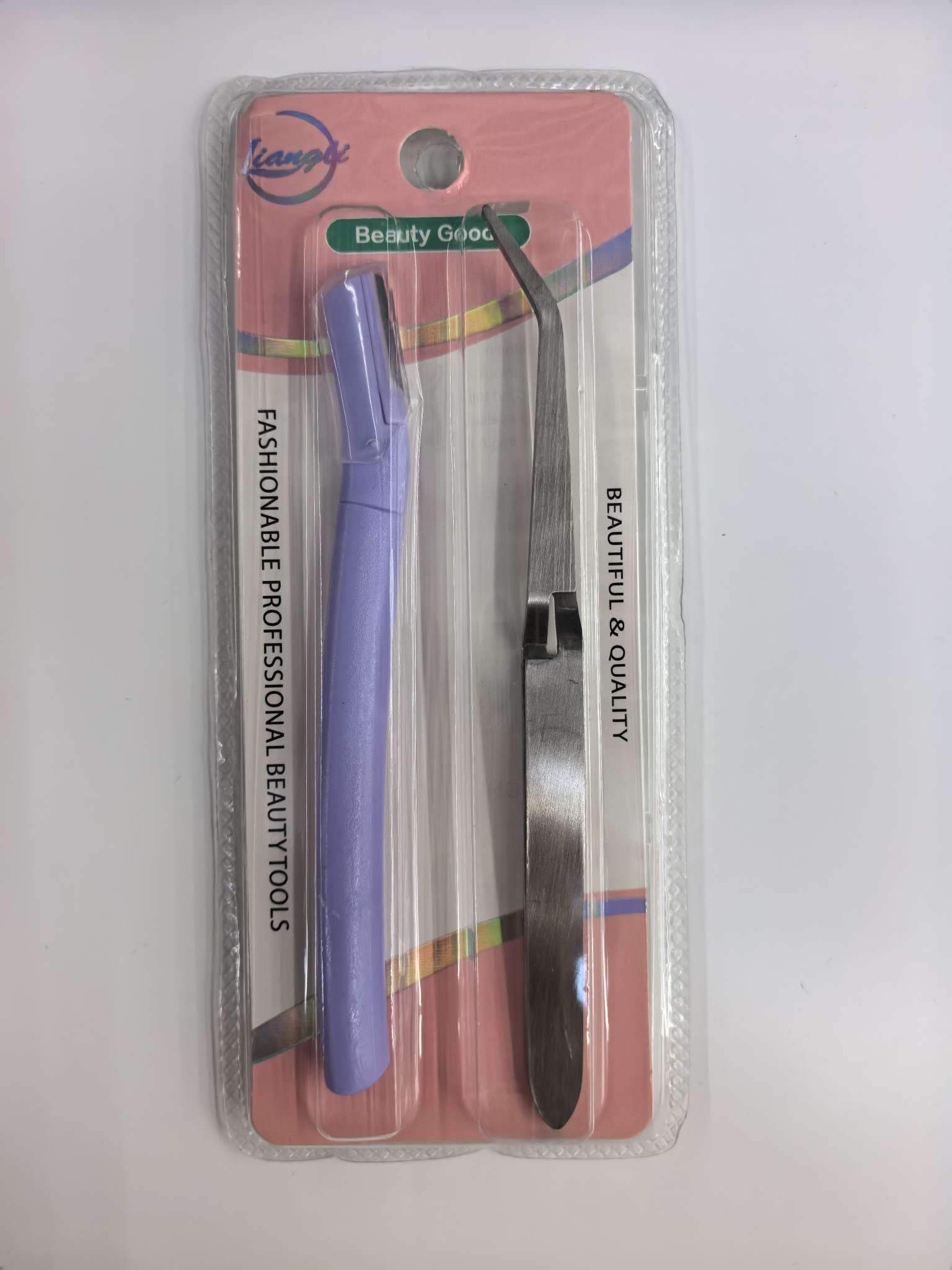 Beautiful straight-handled eyebrow shaping knife, sharp macro anti-scratch eyebrow shaving knife, eyebrow shaping and beauty tools, nail styling tweezers set