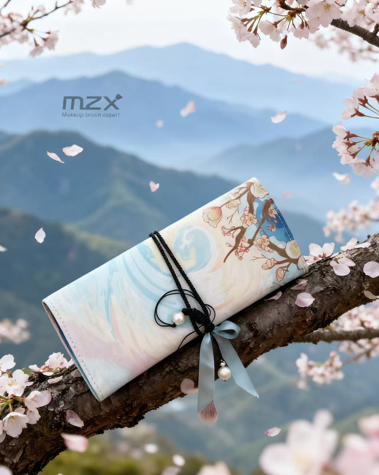 美之秀14支山水风高级套刷新手一体含化妆刷收纳礼盒装