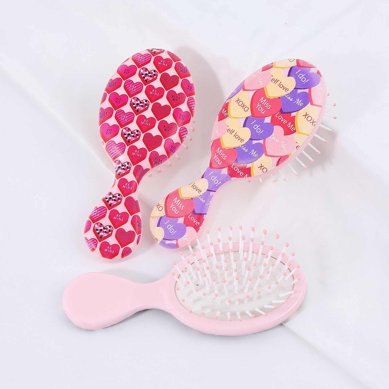 Baihe Customized Valentine's Day hair care airbag comb, cartoon printed personalized massage comb, Mini portable plastic air cushion comb details Picture
