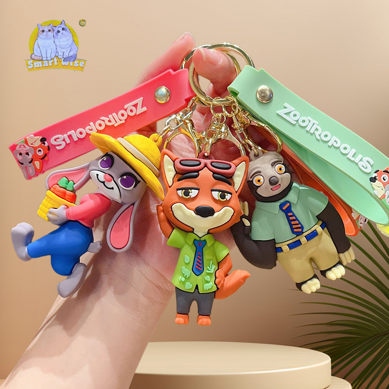 卡通疯狂动物城钥匙扣挂件可爱朱迪尼克狐钥匙链男女包包小饰品