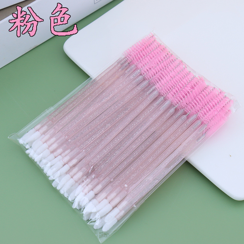 A new disposable dual-head eyelash comb and lip brush, a 50-piece portable brush beauty tool detail image 6