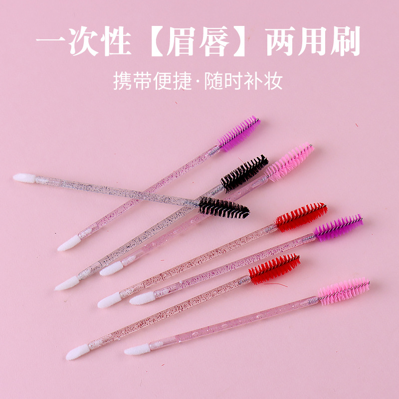 A new disposable dual-head eyelash comb and lip brush, a 50-piece portable brush beauty tool detail image 3