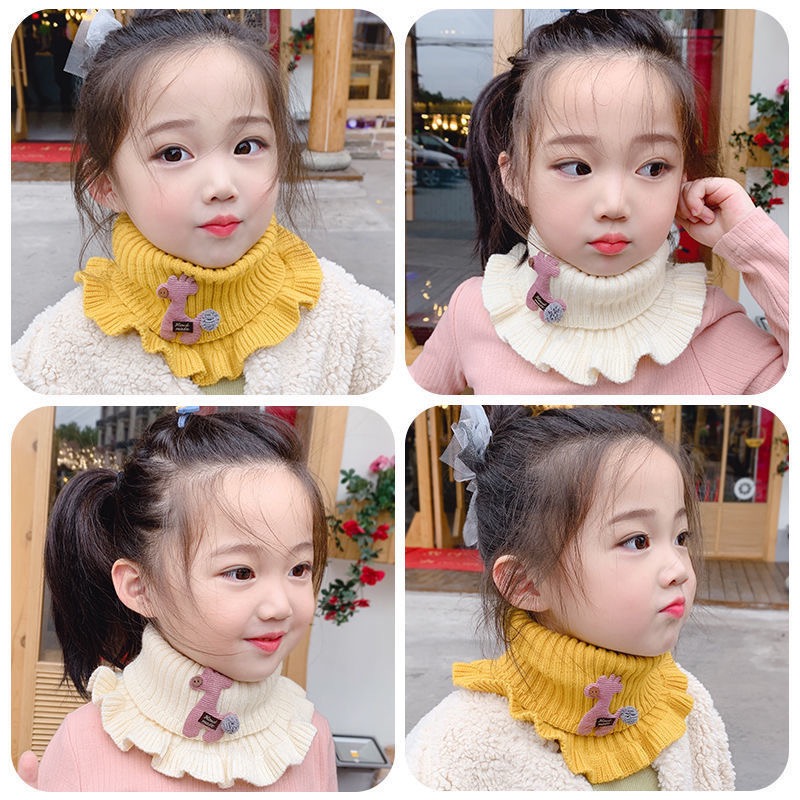 Wholesale of cute woolen autumn and winter deer scarves for boys and girls, cartoon neck-protecting children's knitted scarves and scarves Item Picture