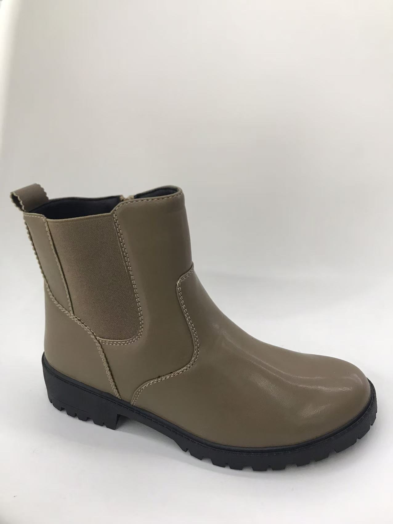 Ethnic-style boots for women, spring and autumn long yellow leather shoes, casual ethnic-style large-sized boots full figure