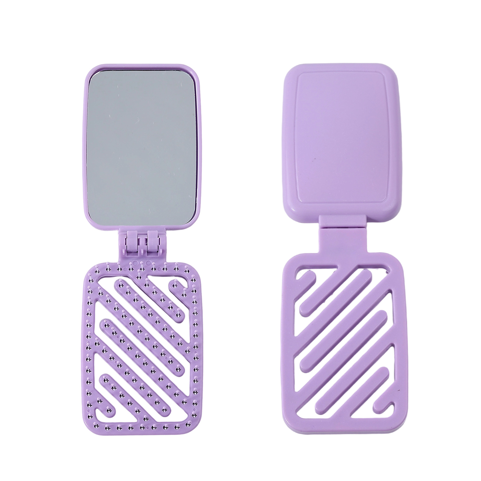 Baihe portable folding mirror comb, cute cartoon wheat fragrance comb, convenient and easy to store, all-in-one mirror comb, portable makeup mirror comb Item Picture
