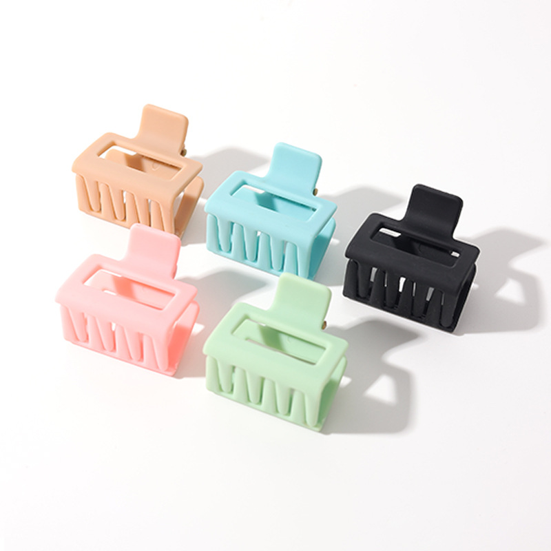 Baihe square matte spray paint simple plastic shark clamp Cross-border Amazon elastic paint hair claw clamp Item Picture