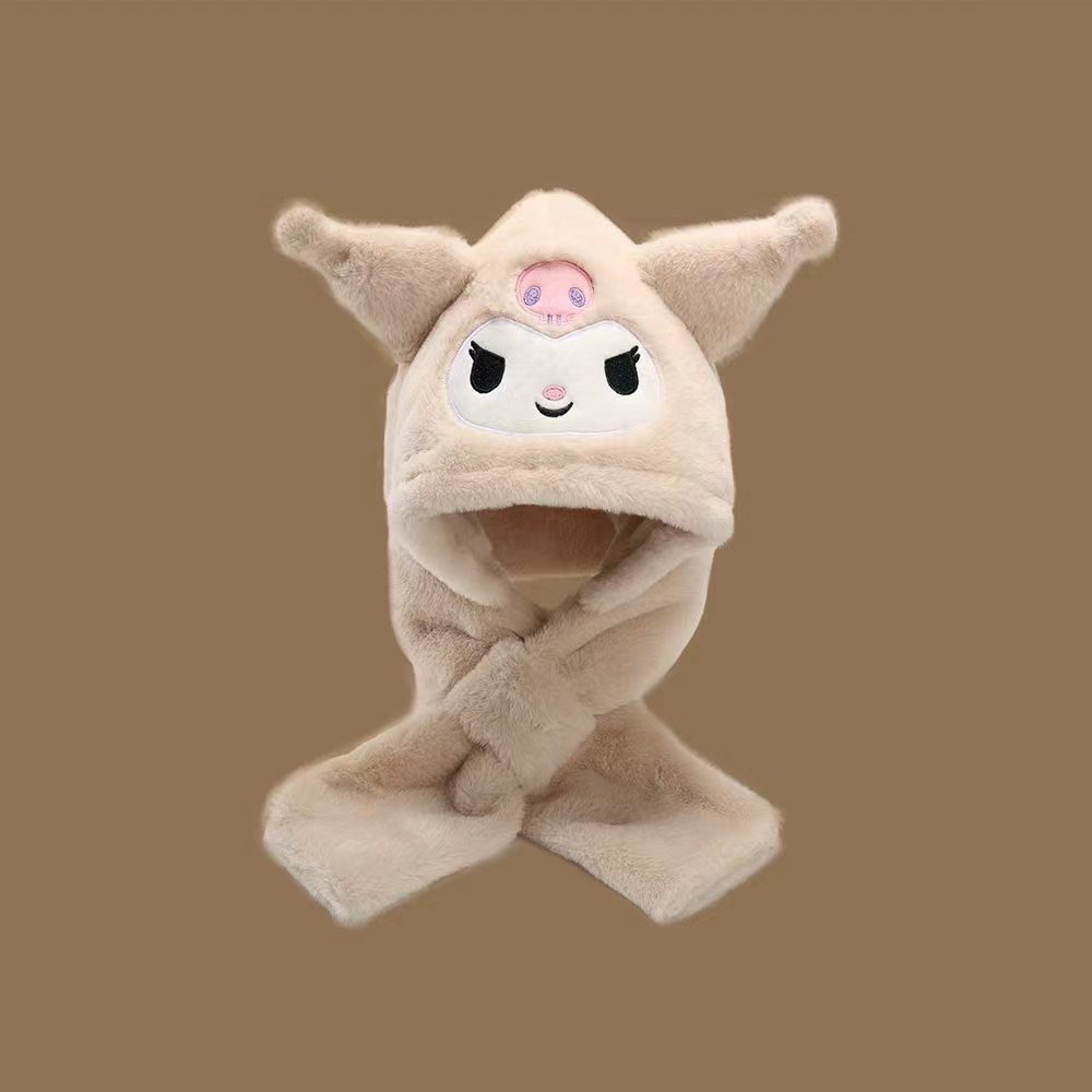 Kulomi children's plush hat, thickened warm hooded cap for autumn and winter, windproof, cold-proof, neck protection and ear protection cap Application Scenario