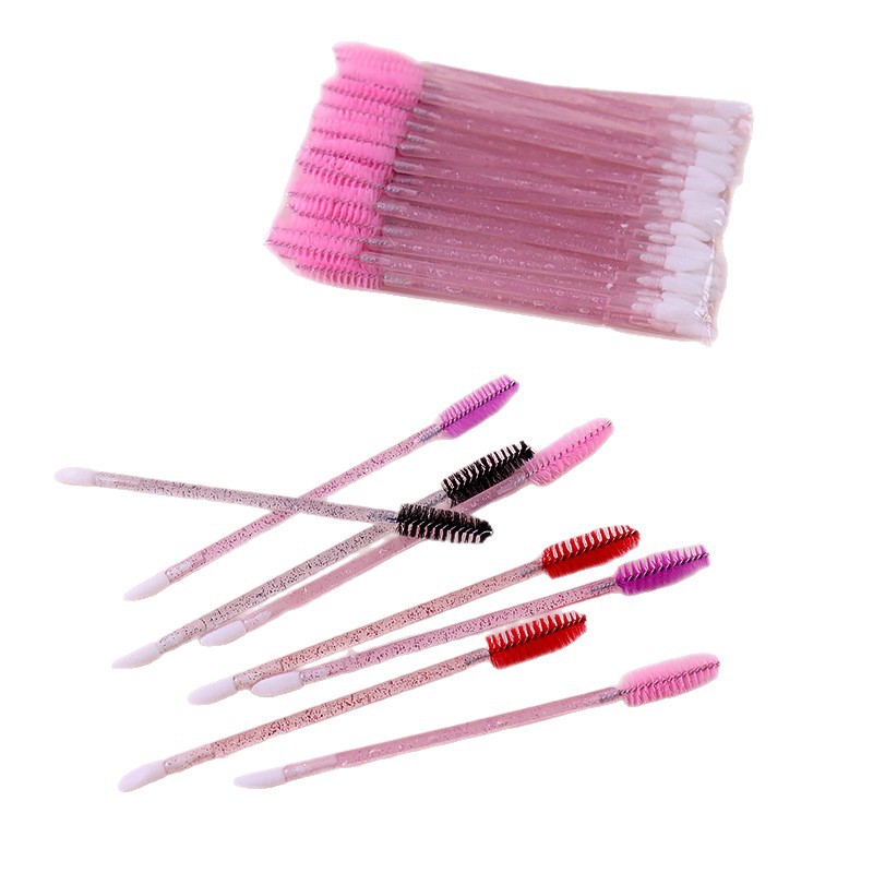 A new disposable dual-head eyelash comb and lip brush, a 50-piece portable brush beauty tool Item Picture