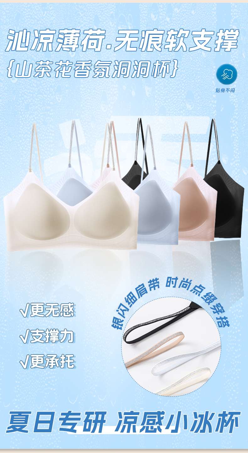 Comfortable and breathable cotton underwear without steel rings, sexy lace bra for women, thin, soft and close-fitting, for daily wear detail image 6