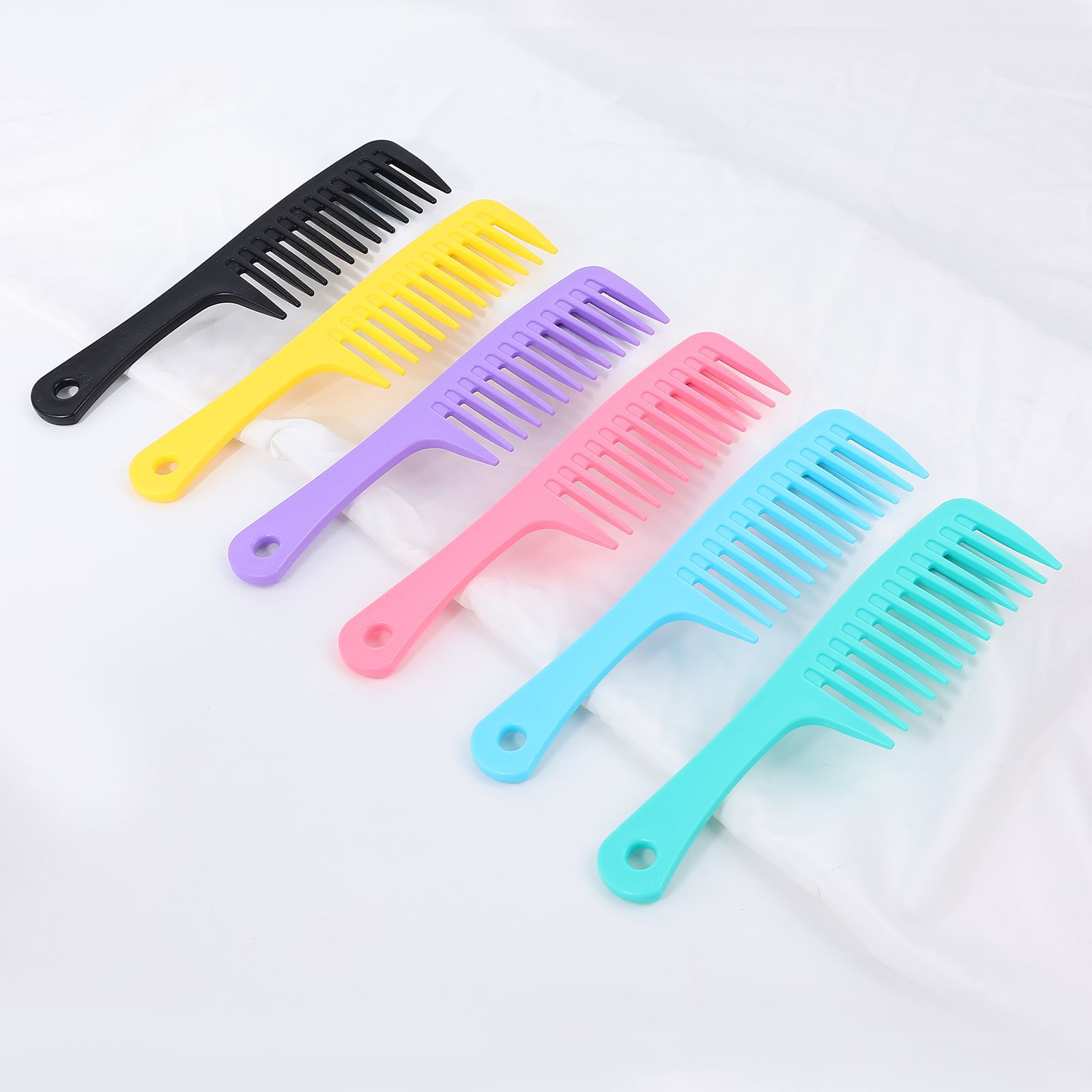 Baihe cuchillo grande de color para el hogar para hombres y mujeres corte de pelo portátil peinado con dientes gruestos peinado plano de plástico