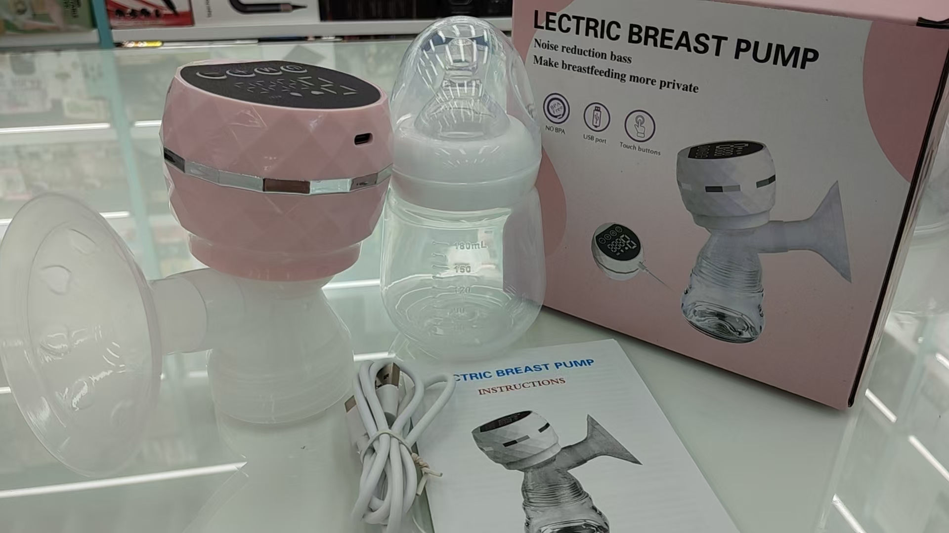 电动吸奶器微震按摩母乳全自动免手扶挤奶器吸乳器静音白底实物图