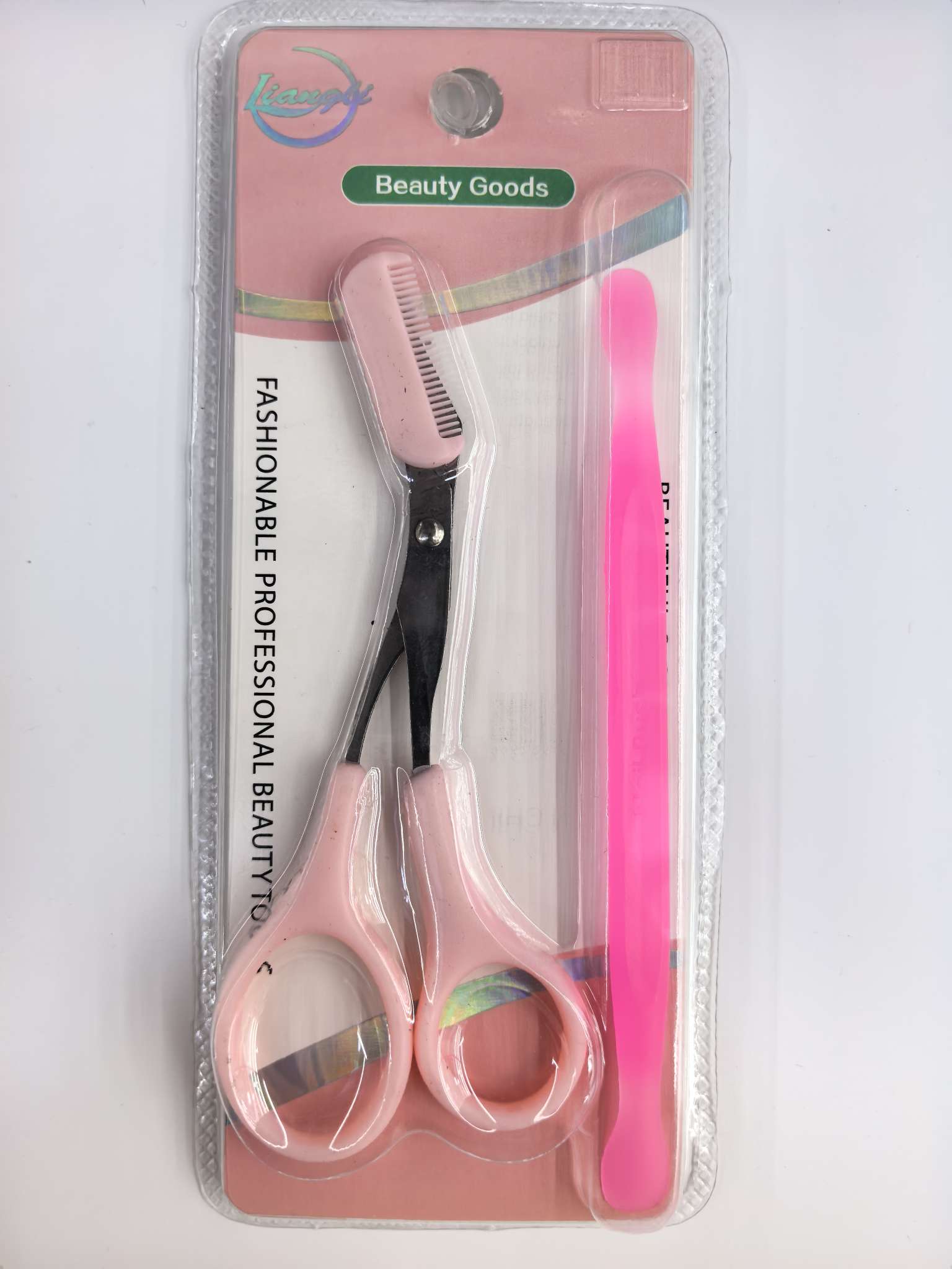 Stainless steel eyebrow trimming scissors with comb, eyebrow trimming scissors, detachable comb scissors, eyebrow trimming comb, plastic nail removal set