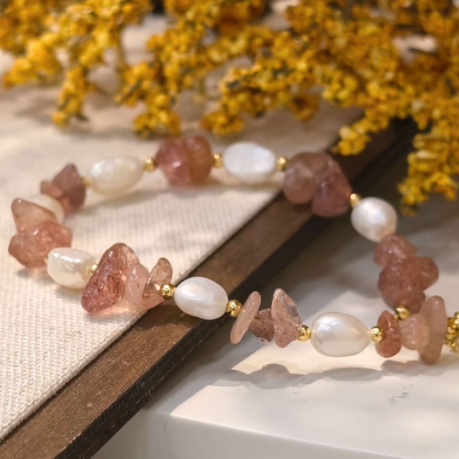 东大门新款彩色石贝壳水晶珍珠手链时尚百搭少女手饰组合详情图5