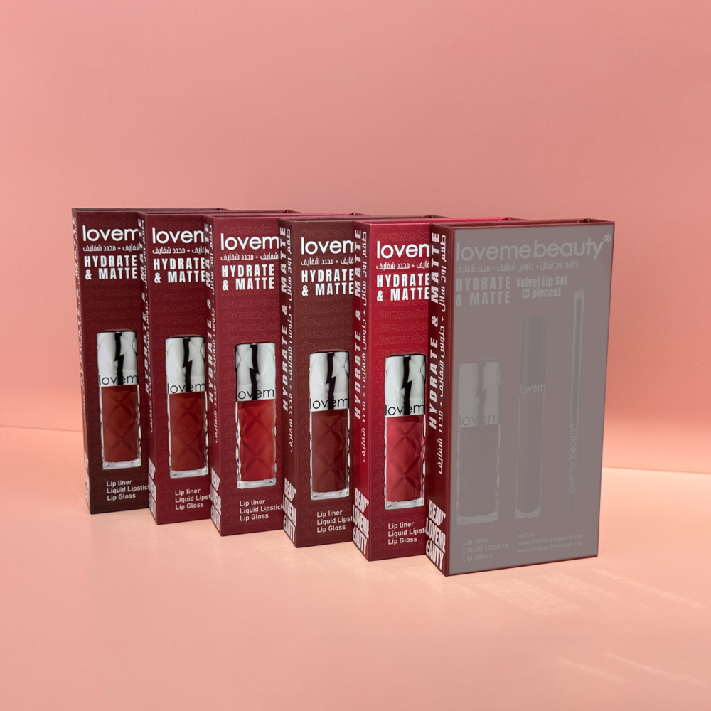 Custom 3 in 1 Velvet Lip Set-Loveme Beauty & 12 colors
