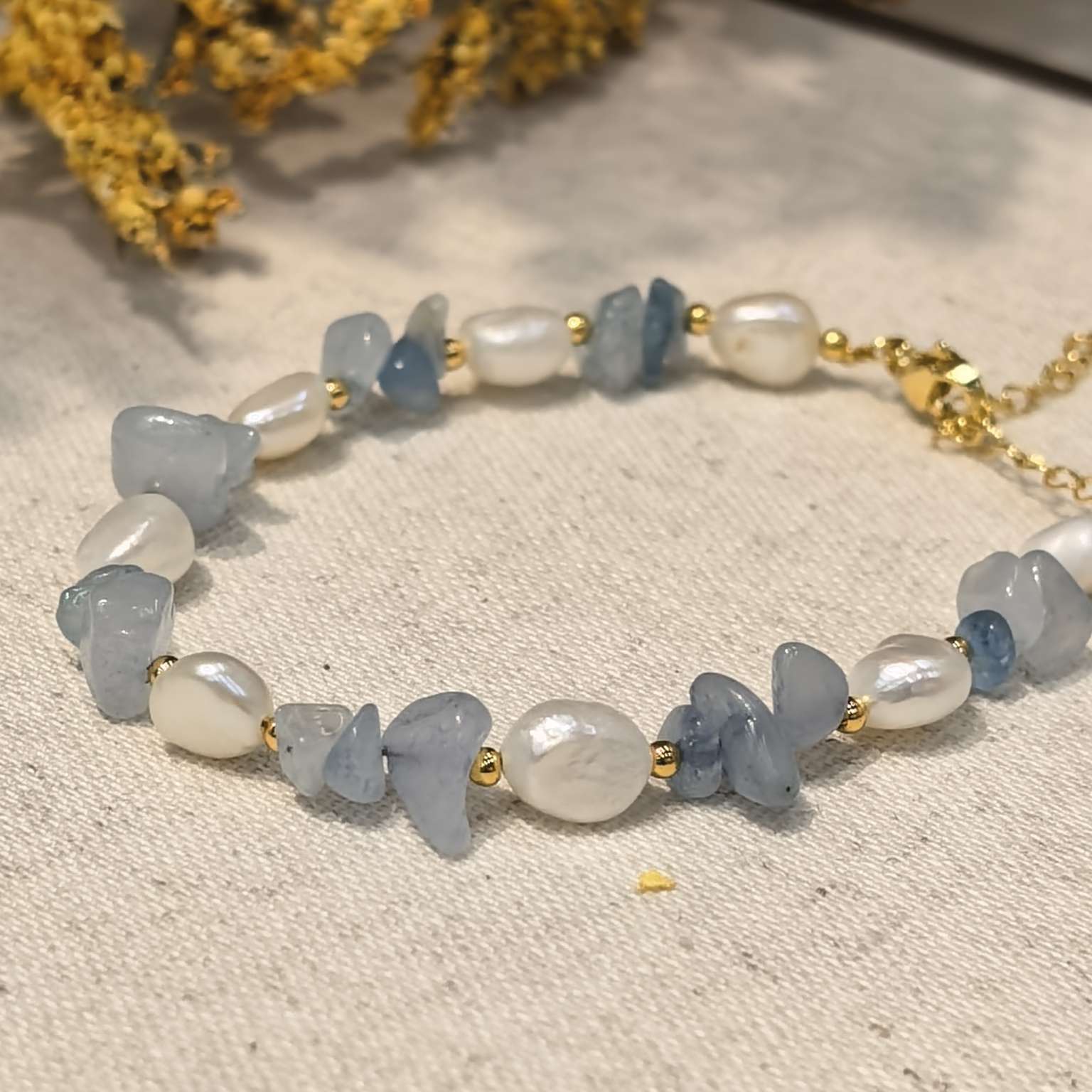 东大门新款彩色石贝壳水晶珍珠手链时尚百搭少女手饰组合详情图2