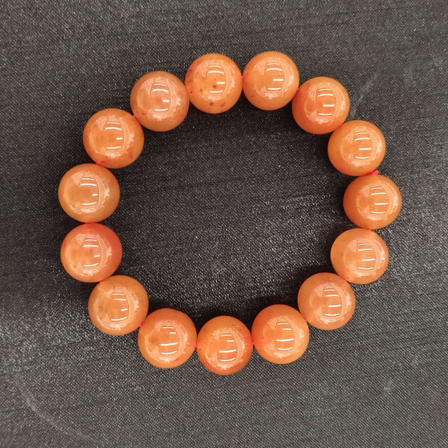 原矿南红手串柿子红