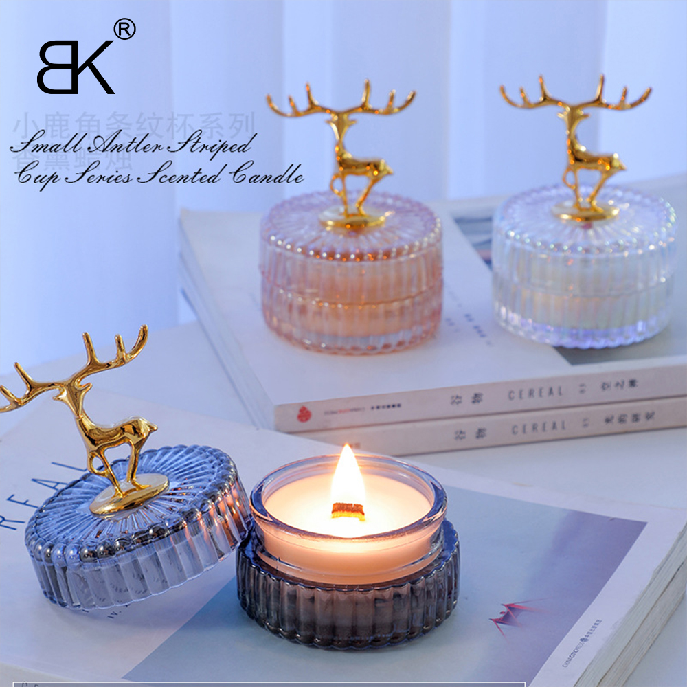 小鹿角香薰圣诞蜡烛杯装饰摆件香氛蜡烛批发香薰情人节礼物伴手礼