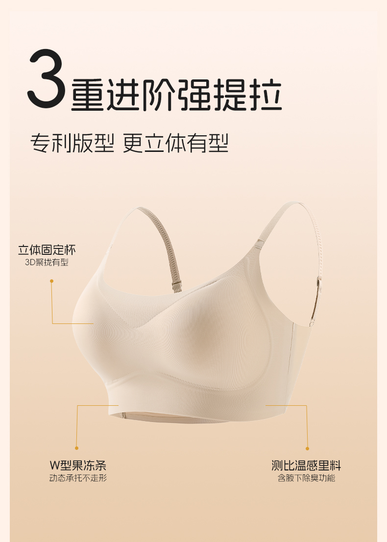 Comfortable and breathable women's underwear, pure cotton without steel rims, thin and sexy bra, sports underwear set, women's basic style detail image 6