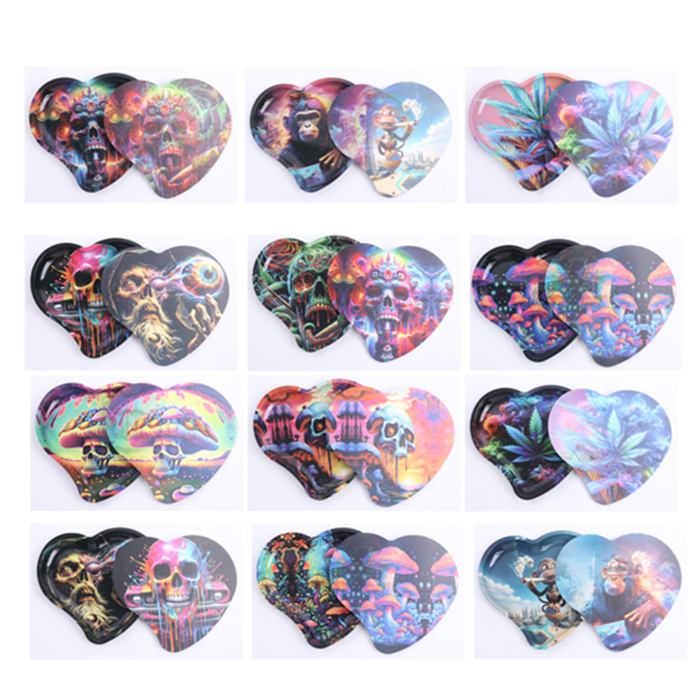 热销金属卷烟盘18*17cm便携式马口铁盘爱心卷烟盘厂家直销详情2