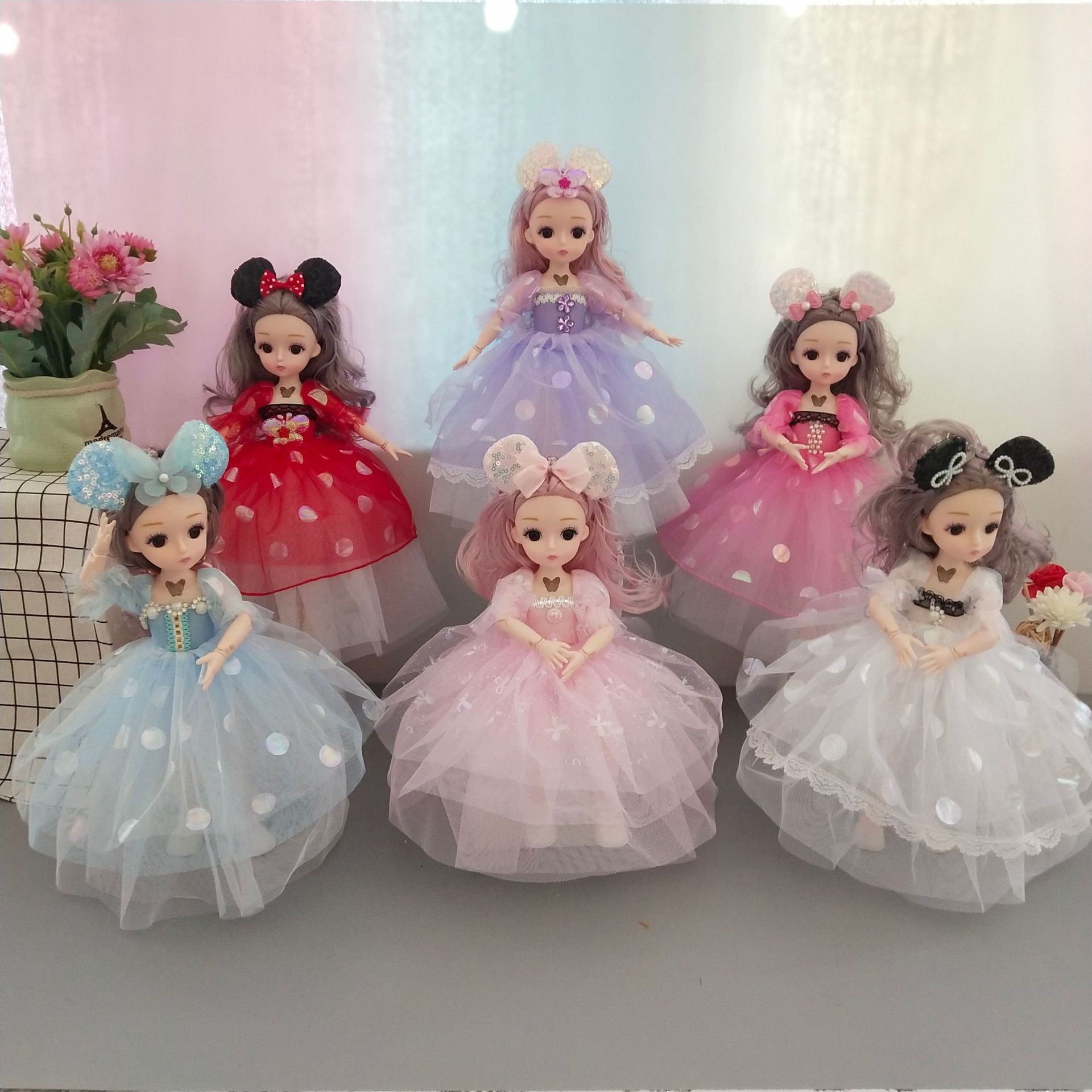 New 30-centimeter Disney Barbie doll creative wedding dress, princess and girl set gift, children's toy from the manufacturer