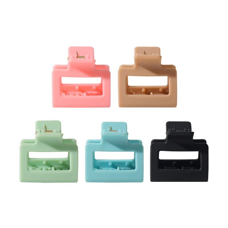 Baihe square matte spray paint simple plastic shark clamp Cross-border Amazon elastic paint hair claw clamp