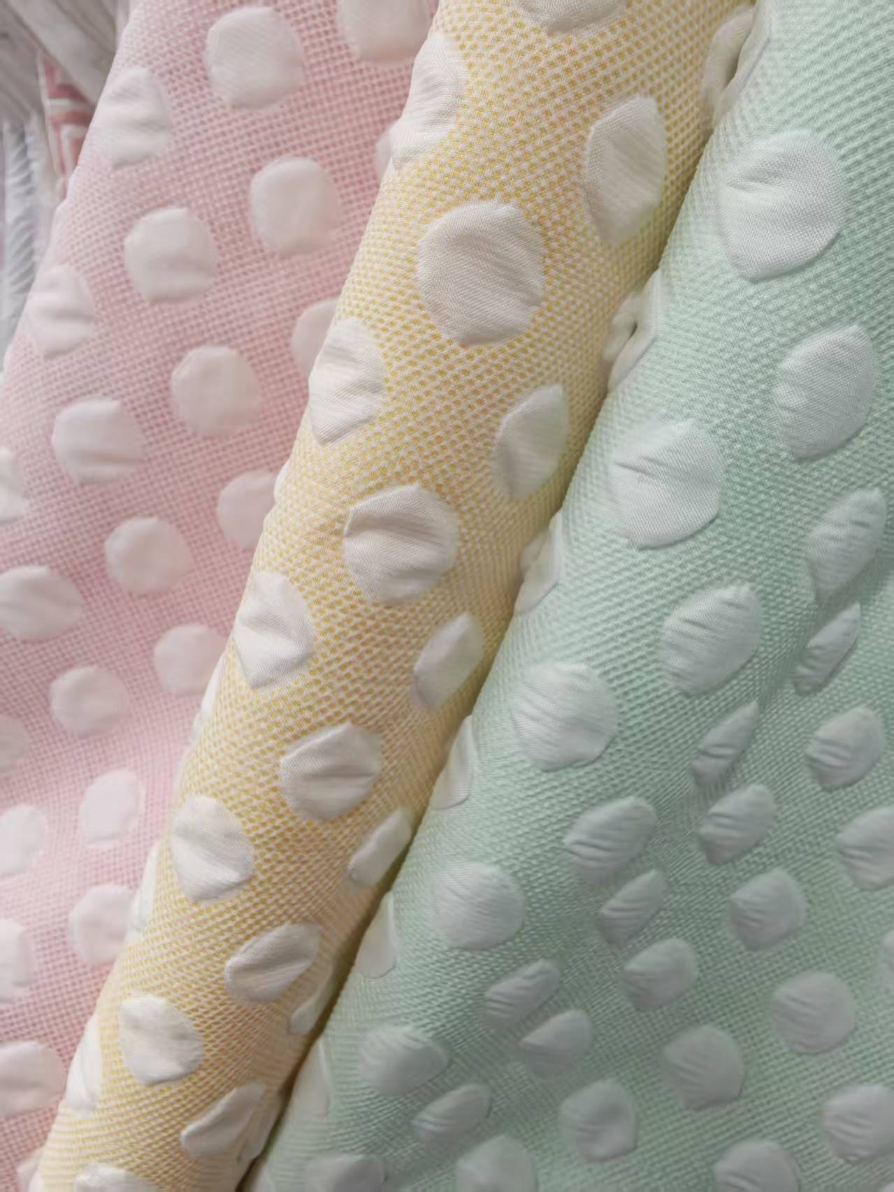 Polka dot patterned bubble fabric composite fabric for clothing, accessories, pet supplies, bags and accessories Item Picture