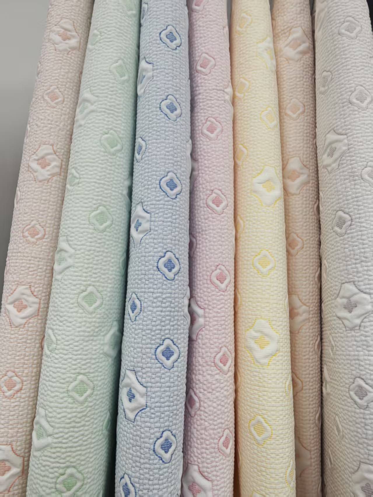 方形花纹泡泡布料复合布料服装服饰宠物用品箱包饰品面料