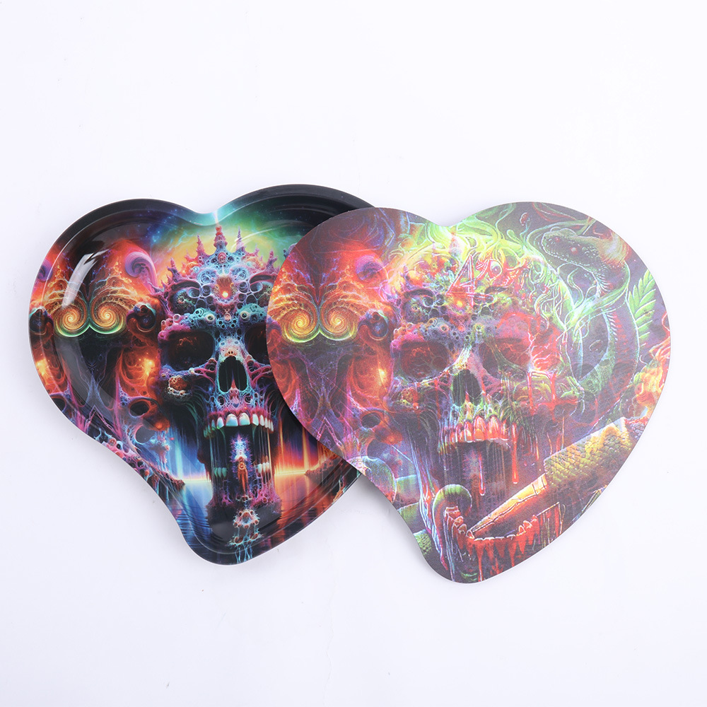 热销金属卷烟盘18*17cm便携式马口铁盘爱心卷烟盘厂家直销详情4