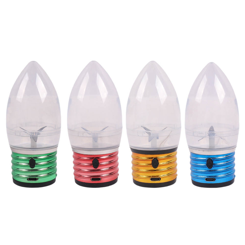 新款灯泡造型电动磨烟器 创意USB充电灯泡电动研磨器碎烟器详情2