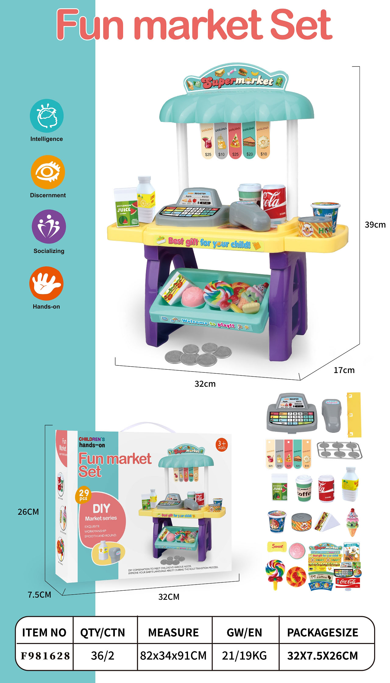 2025大河马新品儿童玩具过家家玩具糖果烧烤汉堡购物台手提盒装外销爆款亚马逊Tiktok热卖玩具F981624