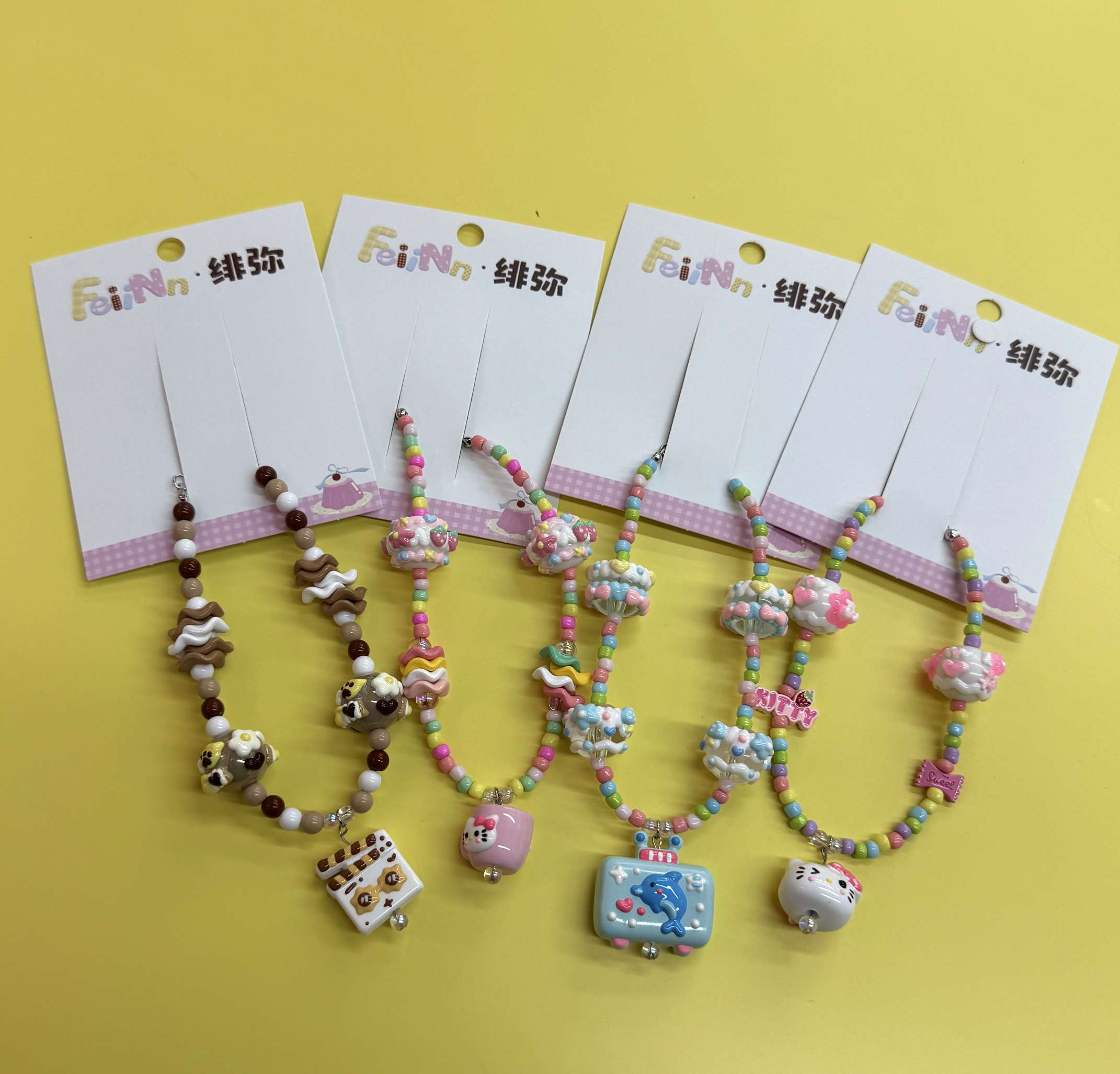 宠物项圈多巴胺马卡龙色玩偶娃衣挂饰猫狗狗项链颈链