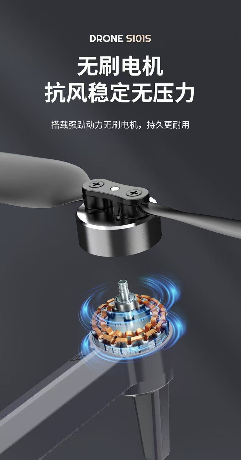 跨境新品无人机 无刷无人机 光流避障摄像航拍飞行器 折叠遥控飞机玩具101系列详情4