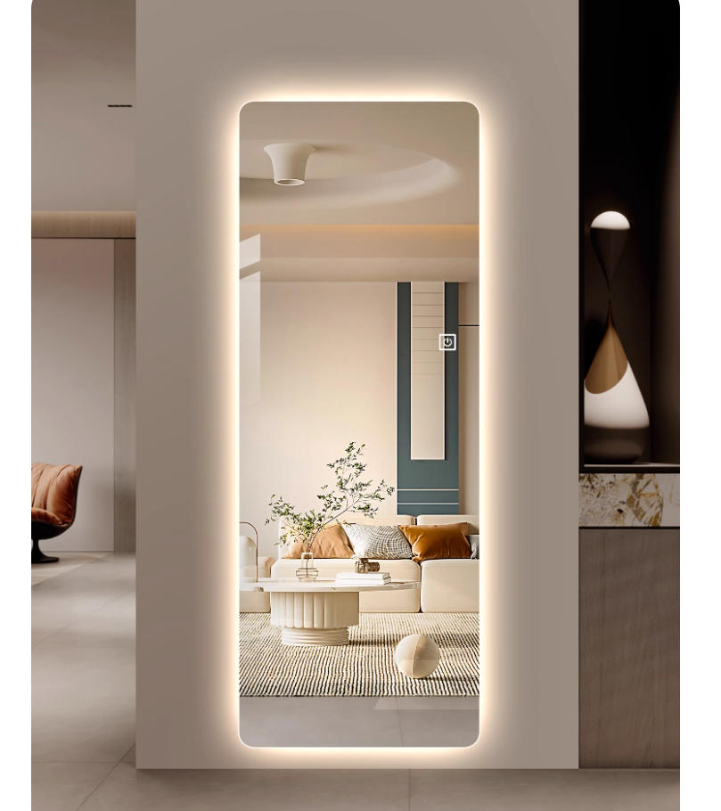 LED全身镜智能穿衣镜无框镜发光镜子试衣镜家用壁挂墙简约玄关镜