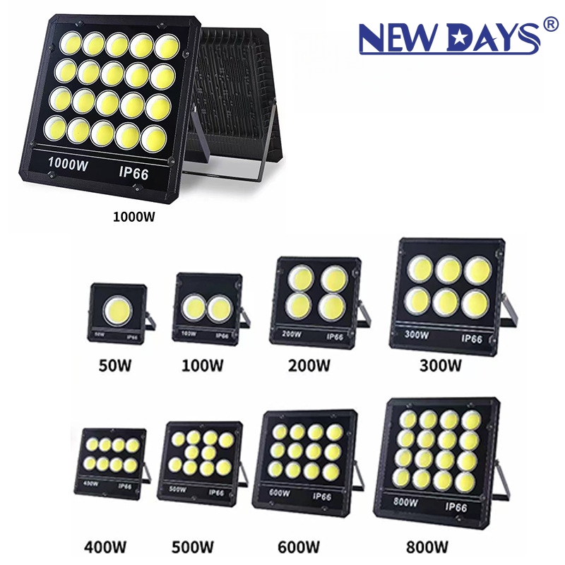 NEWDAYS brand cross border new LED outdoor flood light square waterproof lighting farola highlight COB luz de luz brillante cartelera spot flood light Item Picture