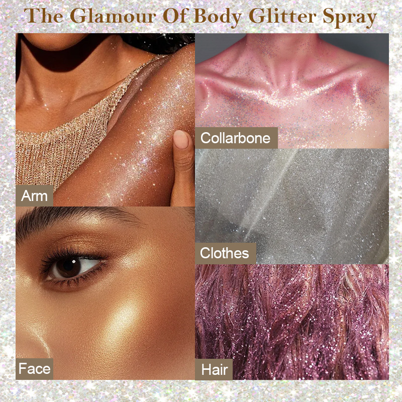Plata cosmética Glitter Spray temporal body glitter spray details Picture